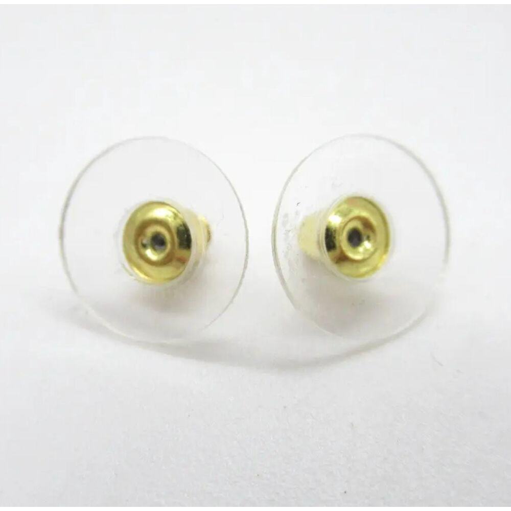 Chanel CC Drop Earrings Gold Tone Crystal Amber Stone Pierced - Picture 12 of 14